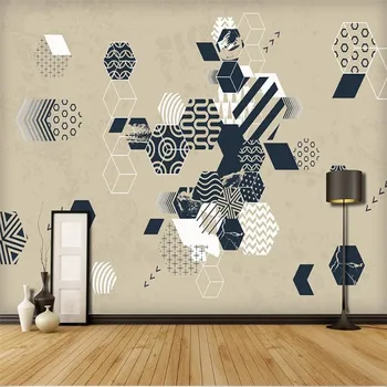 

Large 3D wallpaper mural custom modern abstract geometric figure background wallpaper mural