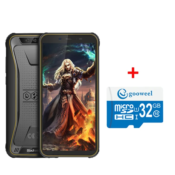 Blackview BV5500 Pro IP68 Водонепроницаемый Android 9,0 смартфон 5," HD+ 8.0MP камера 3 Гб 16 Гб 4400mA сотовый телефон 4G NFC мобильный телефон - Цвет: Yellow Add 32GB