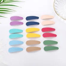 New girls candy color Resin matte hairpin wild water drops bangs clip bb clip cute girl pure color hair pins new fashion