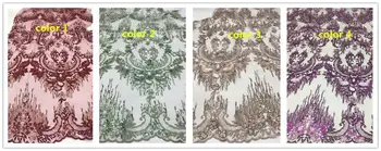 

yaking-36.6819 fashionable sequins tulle embroidery french net lace fabric for party dress