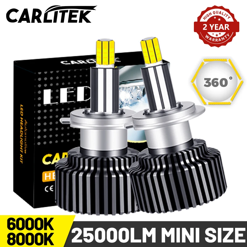 CARLITEK H11 H1 H7 светодиодный головной светильник лампы мини Размеры для авто 9012 9005 9006