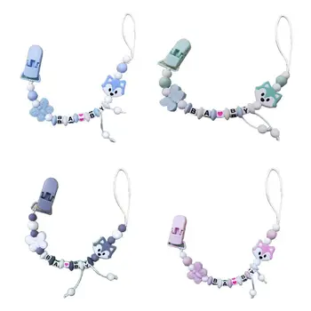 

New Silicone Infants Baby Pacifier Clip Chain Newborn Teething Toy Holder H55B