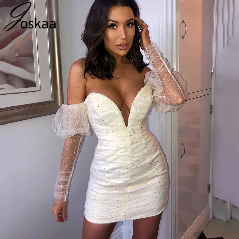Joskaa с сеткой и блестками длинными рукавами сезон: весна–лето Для женщин