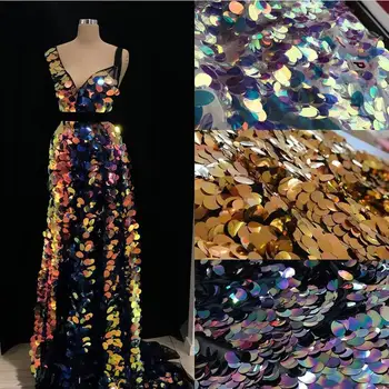 

latest super quality 2020Luxury African Embroidered lace sequince Lace Fabric for Wedding /party Long Dresses lace