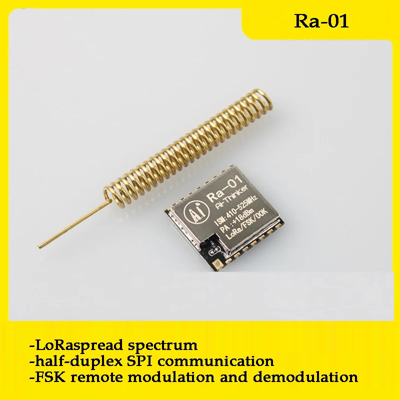 

Ra-01 SX1278 LoRa module Spread Spectrum 433MHz 470MHz SPI interface FSK GFSK MSK Antenna Data transceiver IOT Home automation