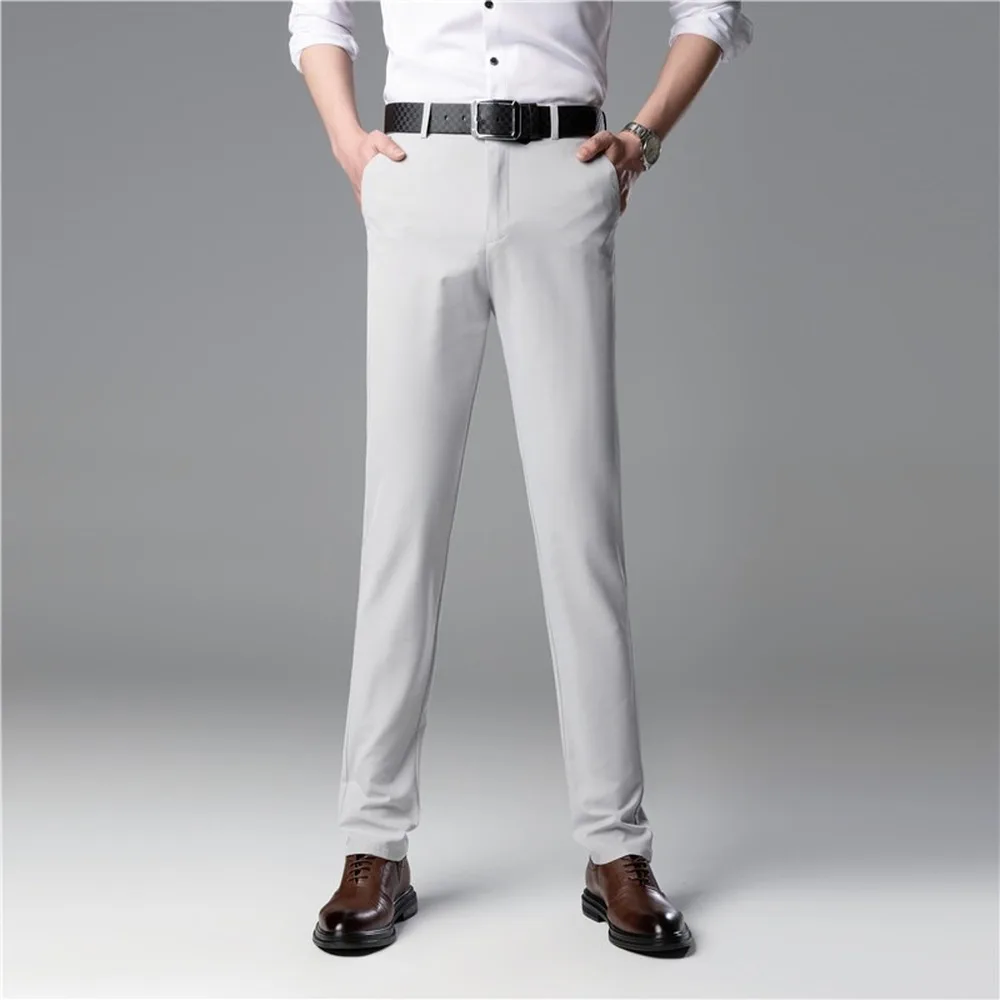 Suit Pants Men Dress Summer Male Business Causal Trousers Classic Straight Loose Blazer Slacks | Мужская одежда