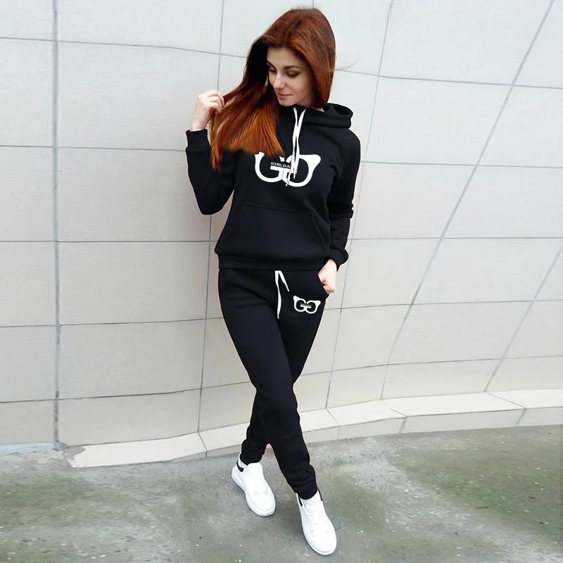 Warm Clothes Women Workout Set Hoodies 