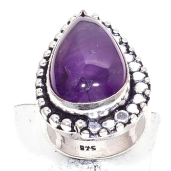 

Genuine Amethyst Silver Overlay over Copper, Hand Made Women Jewelry gift , R6601