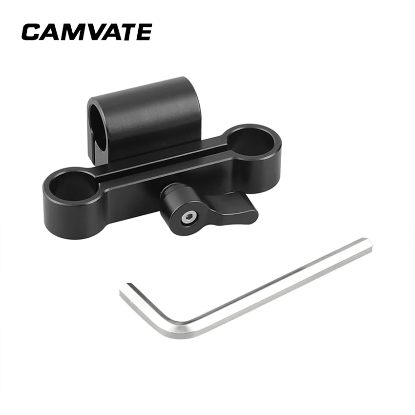 

CAMVATE 15mm Single Rod Clamp & Dual Rod Clamp Adapter With Ratchet Locking Knob C2225