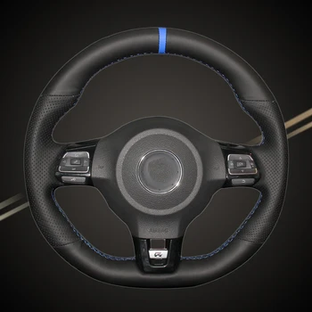 

Car Braid On The Steering Wheel Cover for Volkswagen Golf 6 GTI MK6 VW Polo GTI Scirocco R Passat CC R-Line 2010 Auto Braiding