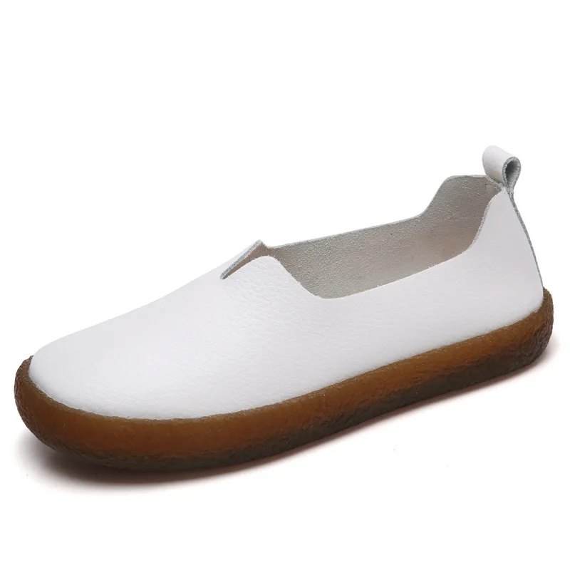 

Large Size Europe And America Spring And Autumn WOMEN'S Shoes Slip-on Tendon Soft Flat Split Leather Pregnant Women Mom Shoes