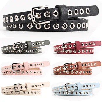 

Ladies Skinny Belt Women Stylish Pin Buckle Belts Hollow Dress Jeans Waistband NUBLT0336