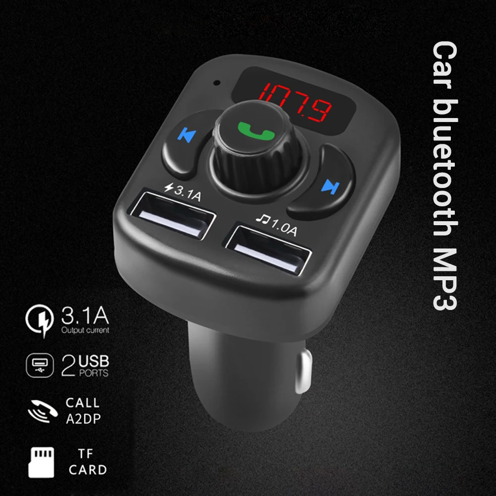 Двойной USB fm-передатчик Aux модулятор Bluetooth гарнитура автомобильный комплект аудио mp3-плеер с 3.1A быстрая зарядка автомобильное зарядное устройство 4