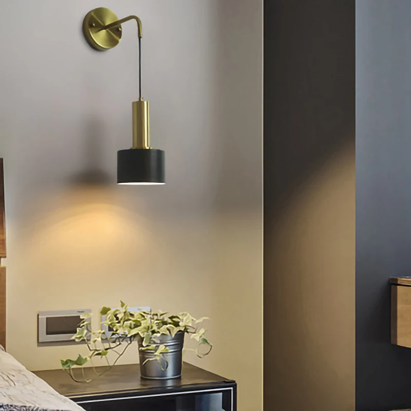 Nordic Modern LED wall lamp gold black E27 sconces light indoor home kitchen bedside bedroom living room decoration illuminate