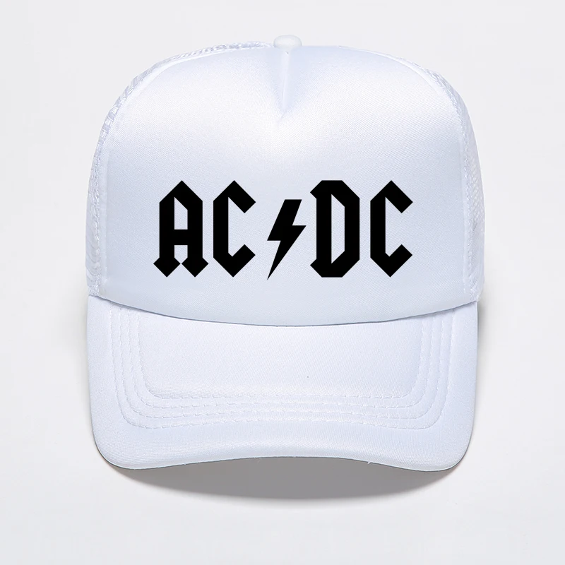 Группа acdc шляпа водителя грузовика Модные мужские и женские бейсболки Регулируемые дышащие бейсболки с сетчатыми вставками