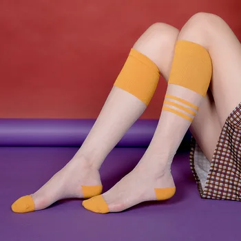 

Transparent Summer Ultra-thin Style Breeze Knee Calf Socks Glass Cashmere Crystal Socks