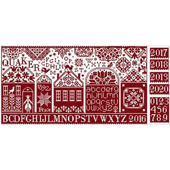 

Monochrome Quaker Puzzle Halloween Street Counted Cross Stitch 11CT 14CT 18CT DIY Cross Stitch Kit Embroidery Needlework Sets