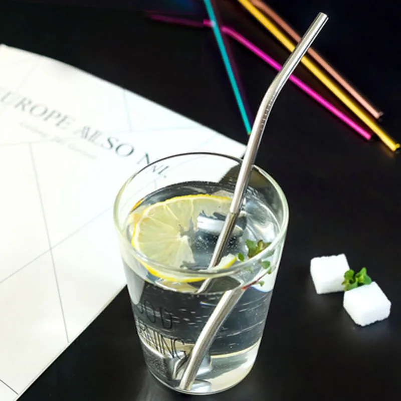 Color Stainless Steel Straight Pipe, Straight Tube, Juice Drink Cup, Extended Metal Straw