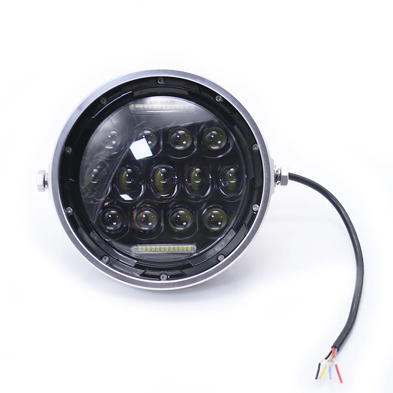 Мотоцикл " круглый светодиодный налобный фонарь с DRL Angel Eye Боковое крепление налобный фонарь для Harley Davidson Softail Deluxe Softail Fat Boy FLHX