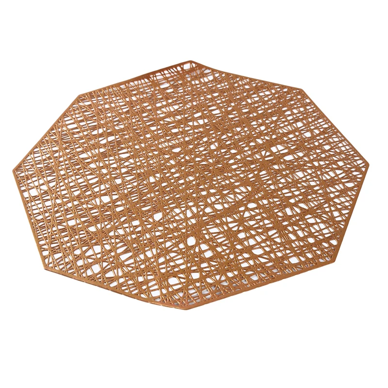 New Creative Octagonal Hollow Insulation Pad Simple Japanese non-slip PVC Western Food Coaster Pad Cushion