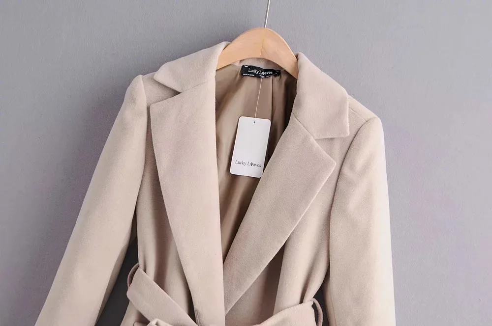 Csy-z287 WOMEN'S Dress New Products of Belt Woolen Coat