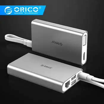 

ORICO USB C HUB Type C Desktop Laptop Docking Station for MACbook Apple USB-C to HDMI 4K VGA Port HUB RJ45 Network Converter