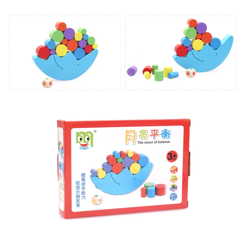 

Moon Balancing Blocks Baby Early Learning Toy Montessori Teaching help baby Balance Colorful Early Development Kid toys