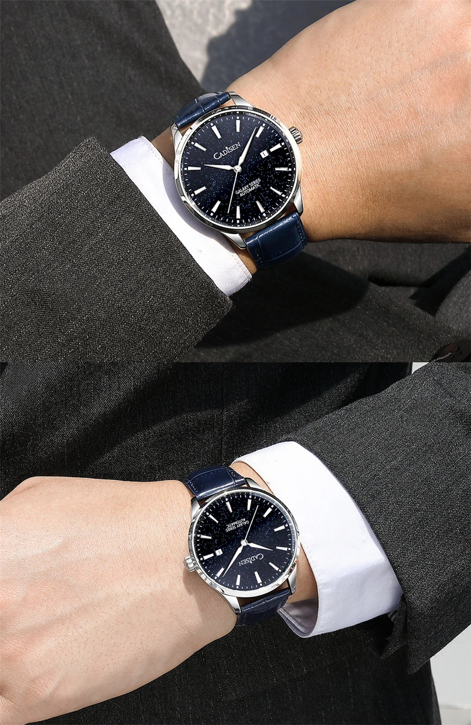 CADISEN New Pilot Series Men's Watch Luxury Sapphire Glass 100M Waterproof Automatic Watch Stainless Steel Mechanical Wristwatch