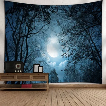 

$ Universe Space Tapestry Night Sky Forest Wall Tapestry Bedroom Hanging Decorative Curtain Fabric Fashion Home Cloth Adornment