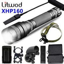 XHP160 Aluminum Hunting Tactical camping lantern WaterproofPowerful led flashlight zoom torch 5 Modes Light 18650 battery