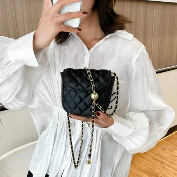 

Quilted MINI PU Leather Shoulder Bags For Women 2020 Chain Design Luxury Hand Bag Female Travel bags And Purses Sac A Main Femme