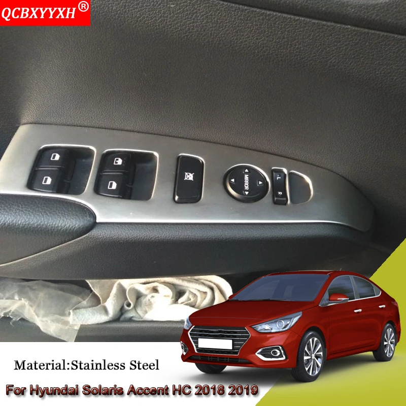 Автосалон двери окна лифт переключатель панельные крышки отделка блестки авто стикер аксессуары для Hyundai Solaris Accent HC