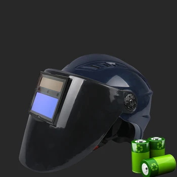 

Welding Helmet With Solar Powered Auto Darkening Glasses Protective Mask Blue, White, Gray Supplies