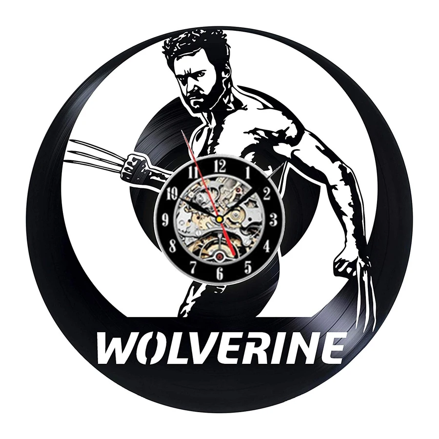 10 X-men Росомаха виниловые настенные часы современный дизайн кинематографическая тематика 3D украшение винтажные виниловые часы для записей настенные домашние декоративные часы - Цвет: 10