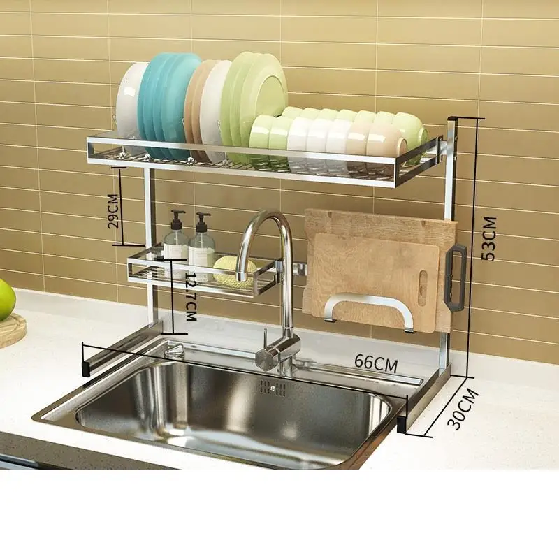 Etagere Afdruiprek Almacenamiento Органайзер из нержавеющей стали Органайзер Cozinha Cocina кухонный стеллаж для хранения - Цвет: Version D