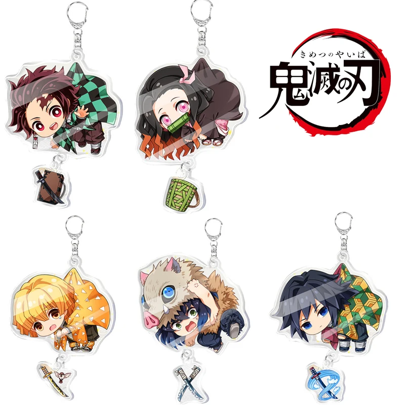Аниме демон убийца Kimetsu no Yaiba брелок милый акриловый Tanjirou Nezuko Agatsuma Zenitsu Rengoku Kyoujurou брелок ювелирные изделия
