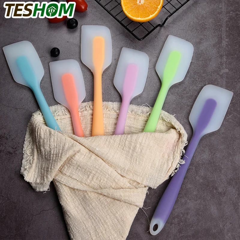 

TESHOM food grade Non Stick butter cooking silicone spatula set big cookie pastry scraper cake baking spatula silicone spatula