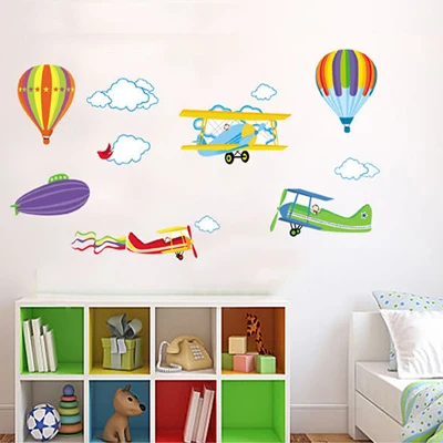 Balloon 05 DIY мультфильм Животные горячий воздушный шар наклейки на стену для детей детские комнаты детская спальня настенные наклейки самоклеющиеся виниловое панно - Цвет: Balloon 05