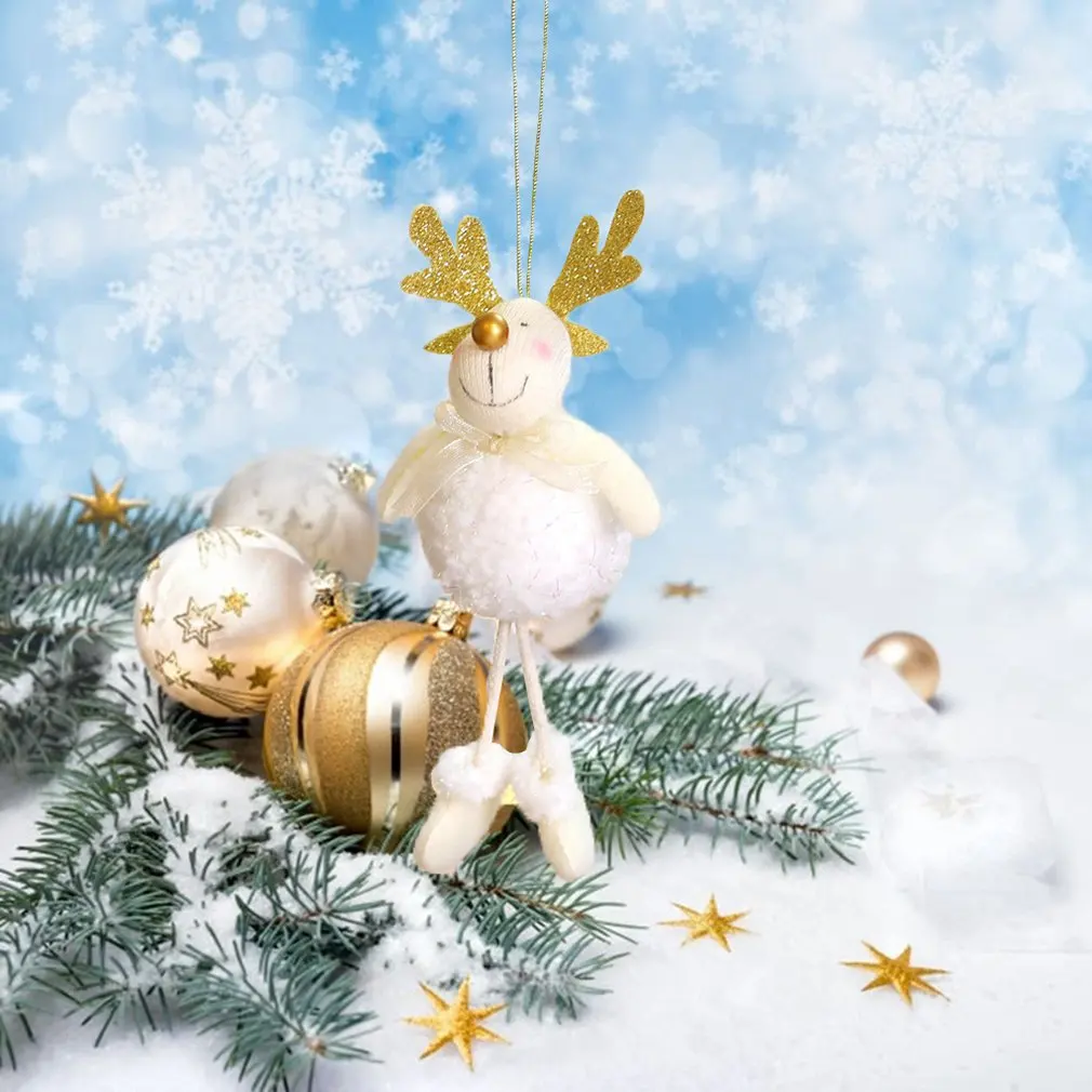 Hanging Angel Round Doll Ornament Snowwhite Angel Christmas Tree Boutique Creative Fabric Decoration Pendant