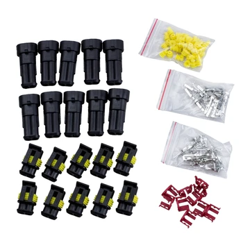 

10 Kit 2 Pin Way Waterproof Electrical Wire Connector Plug