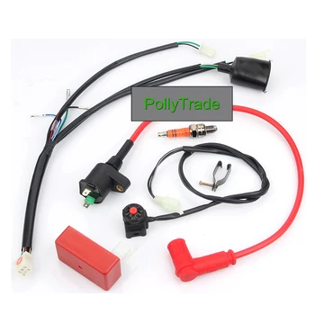 

Wiring Harness Loom IGNITION CDI COIL SPARK PLUG KILL SWITCH Kit 50 70 90 110 125 140 cc Pit Dirt Bike Kick Start Engine