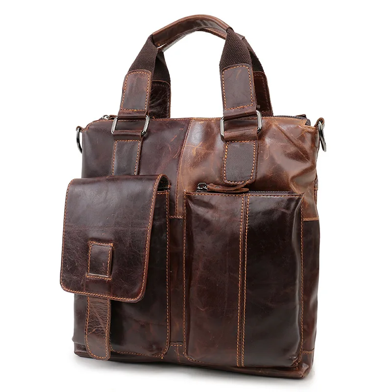 

Men Shoulder Bag Jian-Oil Wax Full-grain Leather Business Shoulder Handbag a Generation of Fat