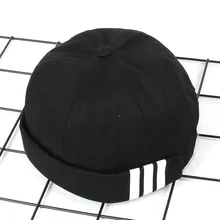 Полосатая кепка без козырьков для мужчин и женщин Landlord Street Ventilation Skull cap Sailor Байкерская Кепка хлопковая Повседневная Docker Матросская шляпа