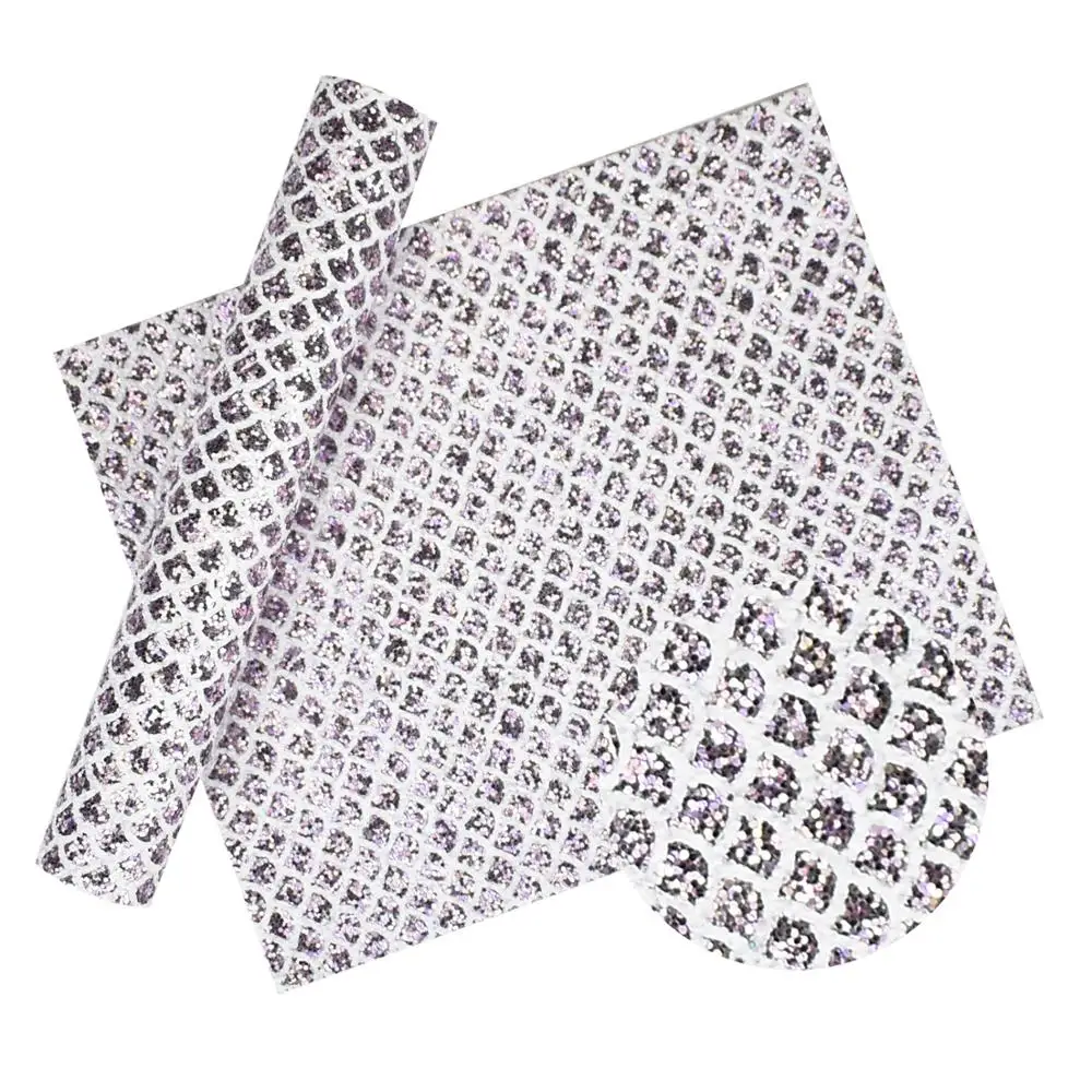 HSDLeather 20*34 см рыбья чешуя напечатана на красочной блестящей коже для Diy