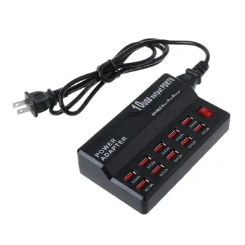 

1Set 10 Ports USB Charger Multi Ports Smart Charging Station Hub For Mobile Phone Tablet iPhone iPad Samsung Accessories