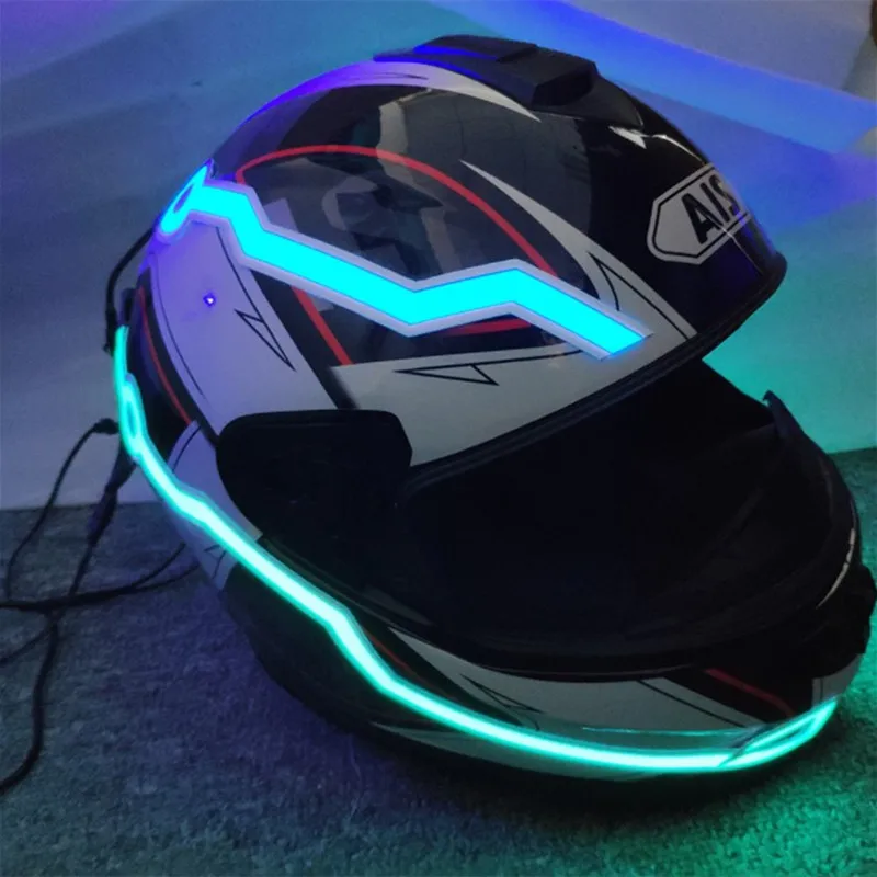 Autocollants LED GDZTBS Pour Casque Moto - Bandes Réfléchissantes Rechargeables - 3 Modes