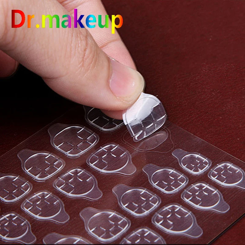 Dr.makeup DIY Transparent Double Sided Self-adhesive Sticker Waterproof False Art Extension Glue Tool Tips Taps Nail Protections | Красота и