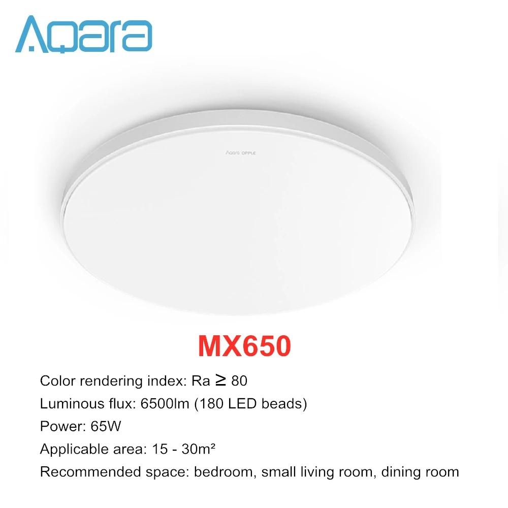 MX650 Умный потолочный светильник с пультом дистанционного управления для HomeKit Smart Светодиодный IP20 IP40 закрытый антимоскитный Диммируемый Светильник MX960 MX650 MX480, Aqara - Цвет: MX650