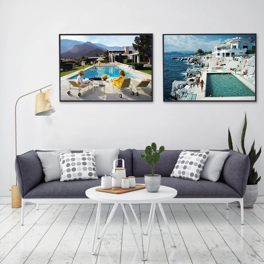 

Summer Swimming Party Wall Art Prints Nordic Poster Swimming Pool Photography Canvas Painting Picture Living Room Decoration