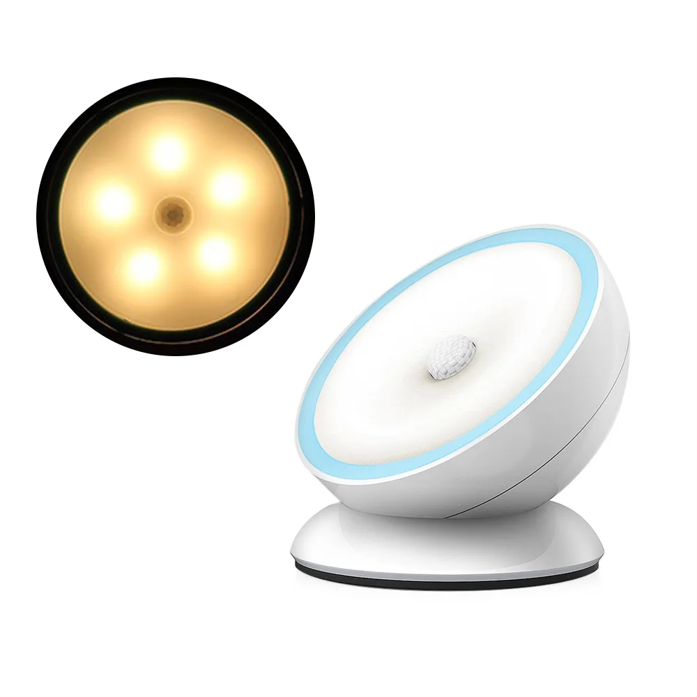 warm light Индукционный светильник с датчиком движения и вращением на 360 °, Индукционная лампа, прочный беспроводной магнитный светильник с зарядкой через usb - Испускаемый цвет: warm light